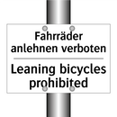 Fahrräder anlehnen verboten - Leaning bicycles prohibited