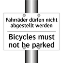 Fahrräder dürfen nicht abgestellt /.../ - Bicycles must not be parked