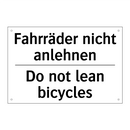 Fahrräder nicht anlehnen - Do not lean bicycles