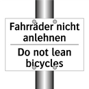 Fahrräder nicht anlehnen - Do not lean bicycles