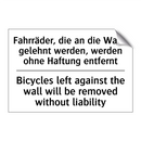 Fahrräder, die an die Wand gelehnt /.../ - Bicycles left against the wall /.../
