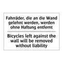 Fahrräder, die an die Wand gelehnt /.../ - Bicycles left against the wall /.../