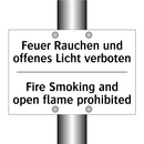 Feuer Rauchen und offenes Licht /.../ - Fire Smoking and open flame prohibited/.../