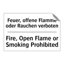 Feuer, offene Flamme oder Rauchen /.../ - Fire, Open Flame or Smoking Prohibited/.../