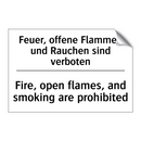 Feuer, offene Flammen und Rauchen /.../ - Fire, open flames, and smoking /.../