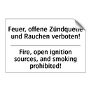 Feuer, offene Zündquelle und Rauchen /.../ - Fire, open ignition sources, and /.../