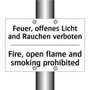 Feuer, offenes Licht and Rauchen /.../ - Fire, open flame and smoking prohibited/.../