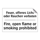 Feuer, offenes Licht oder Rauchen /.../ - Fire, open flame or smoking prohibited/.../