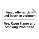 Feuer, offenes Licht und Rauchen /.../ - Fire, Open Flame and Smoking Prohibited/.../