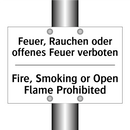 Feuer, Rauchen oder offenes Feuer /.../ - Fire, Smoking or Open Flame Prohibited/.../