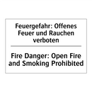 Feuergefahr: Offenes Feuer und /.../ - Fire Danger: Open Fire and Smoking /.../