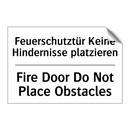Feuerschutztür Keine Hindernisse /.../ - Fire Door Do Not Place Obstacles/.../
