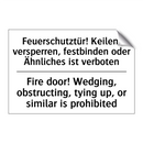 Feuerschutztür! Keilen, versperren, /.../ - Fire door! Wedging, obstructing, /.../