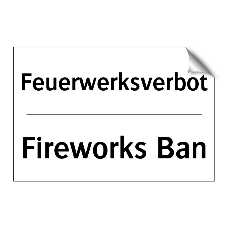 Feuerwerksverbot - Fireworks Ban