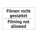 Filmen nicht gestattet - Filming not allowed