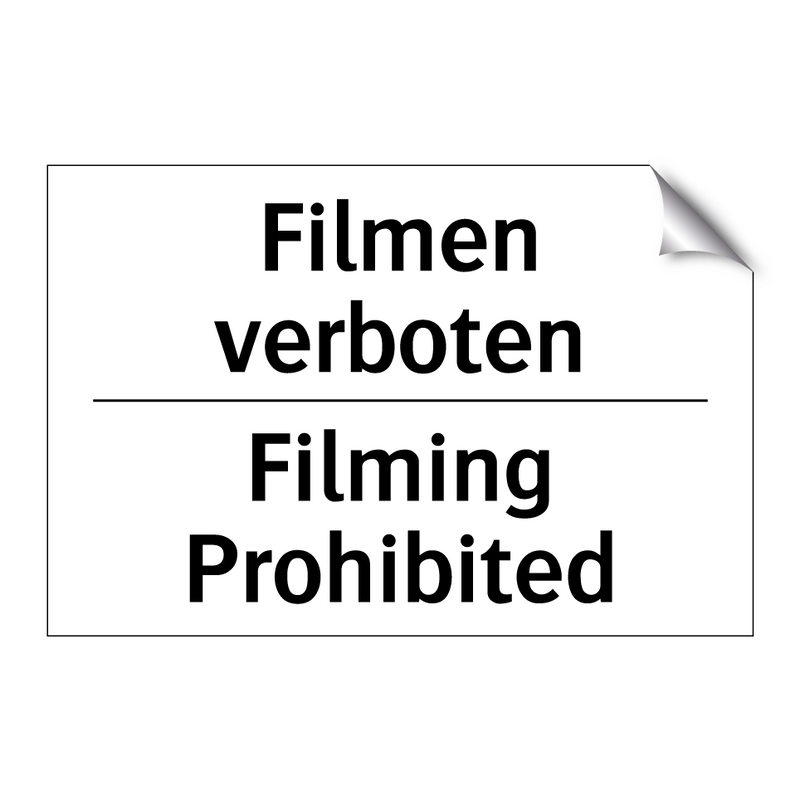 Filmen verboten - Filming Prohibited