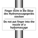 Finger nicht in die Düse des Hydromassagegeräts /.../ - Do not put finger into the nozzle /.../
