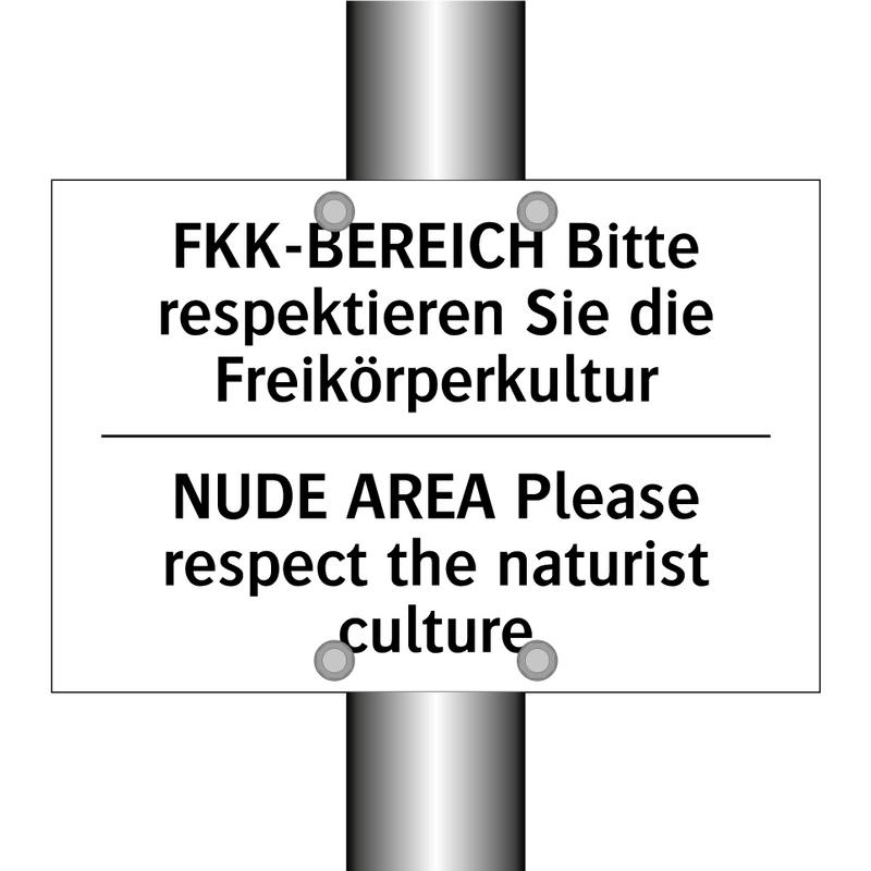 FKK-BEREICH Bitte respektieren /.../ - NUDE AREA Please respect the naturist /.../