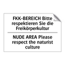 FKK-BEREICH Bitte respektieren /.../ - NUDE AREA Please respect the naturist /.../