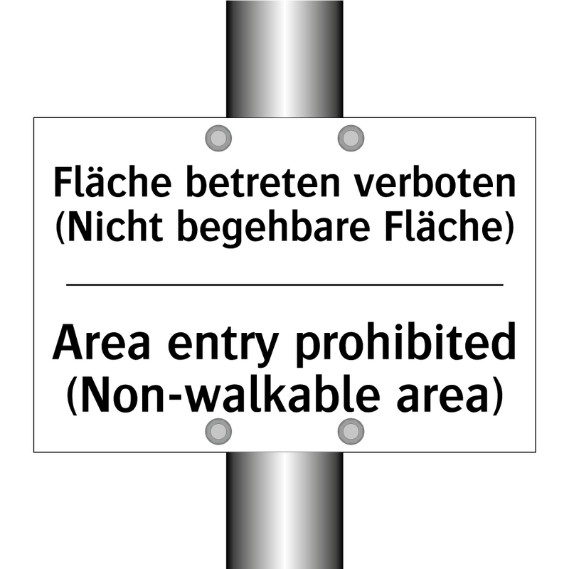 Fläche betreten verboten (Nicht /.../ - Area entry prohibited (Non-walkable /.../