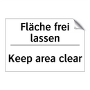 Fläche frei lassen - Keep area clear