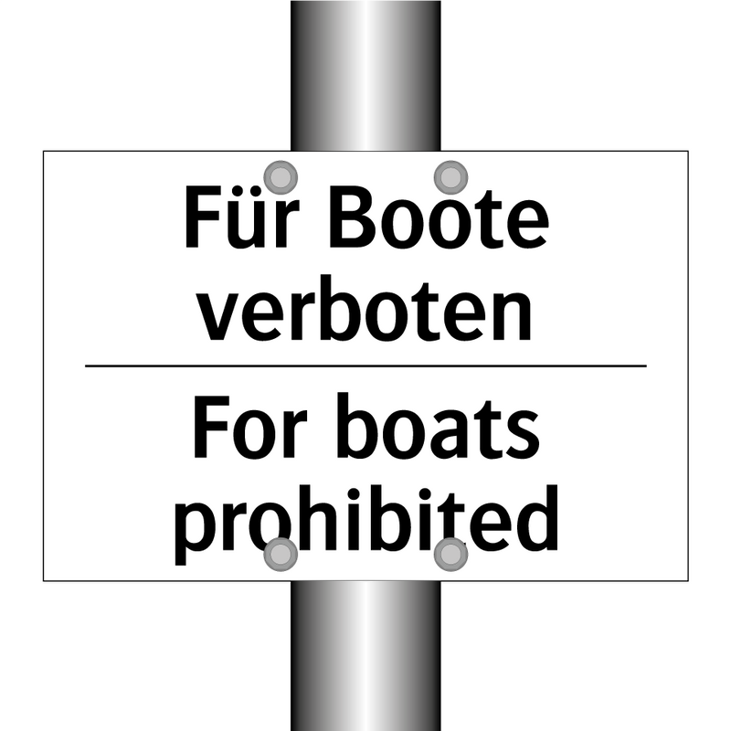Für Boote verboten - For boats prohibited