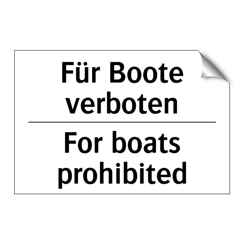 Für Boote verboten - For boats prohibited