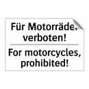Für Motorräder verboten! - For motorcycles, prohibited!