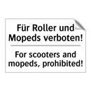 Für Roller und Mopeds verboten!/.../ - For scooters and mopeds, prohibited!/.../