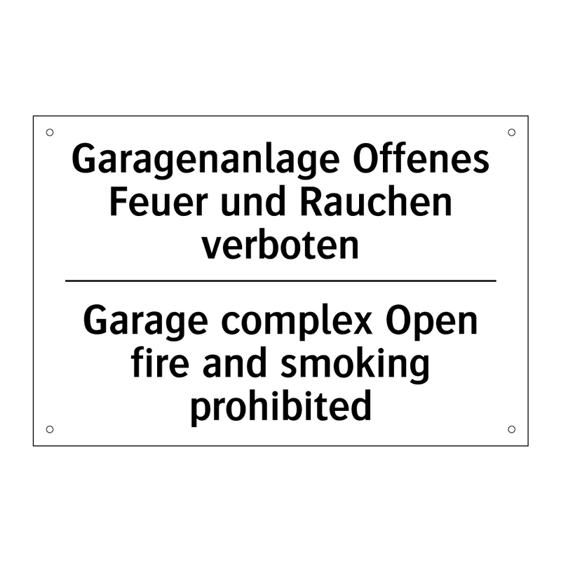 Garagenanlage Offenes Feuer und /.../ - Garage complex Open fire and smoking /.../