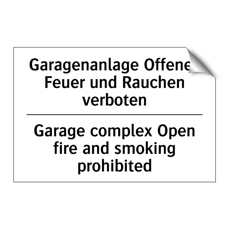 Garagenanlage Offenes Feuer und /.../ - Garage complex Open fire and smoking /.../
