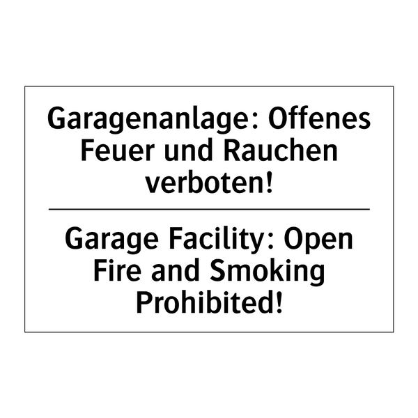 Garagenanlage: Offenes Feuer und /.../ - Garage Facility: Open Fire and /.../