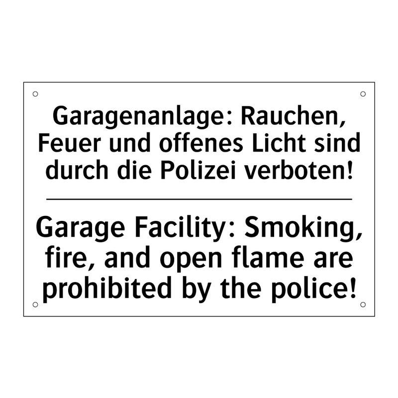 Garagenanlage: Rauchen, Feuer /.../ - Garage Facility: Smoking, fire, /.../