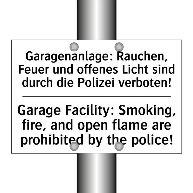 Garagenanlage: Rauchen, Feuer /.../ - Garage Facility: Smoking, fire, /.../