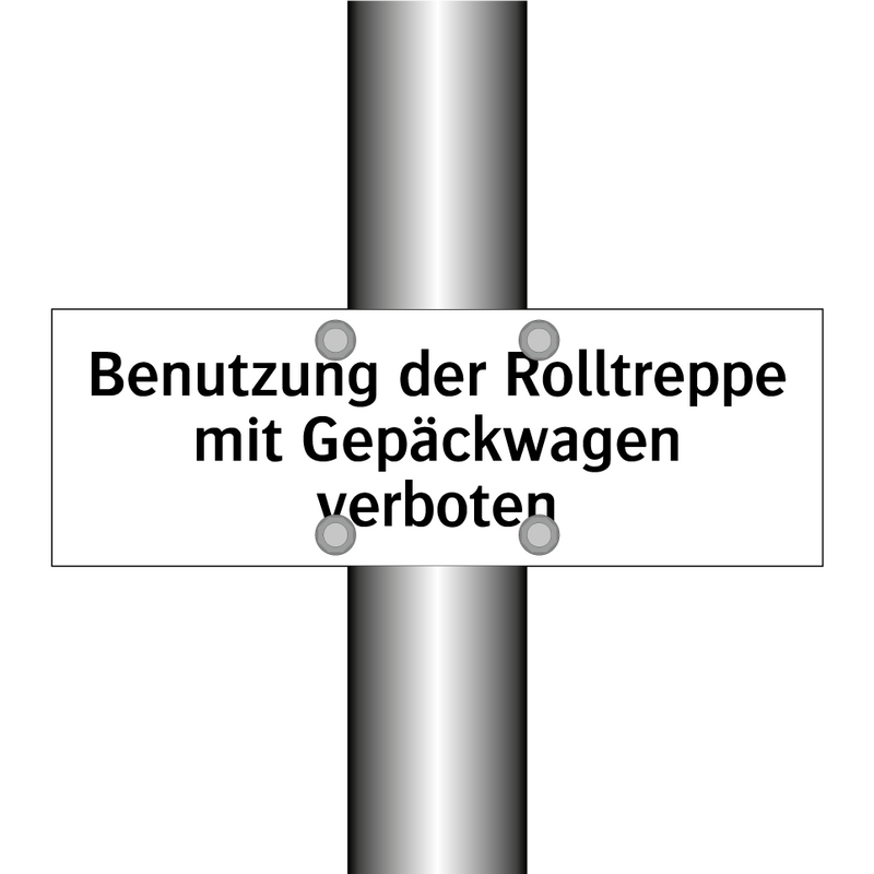 Benutzung der Rolltreppe mit Gepäckwagen verboten