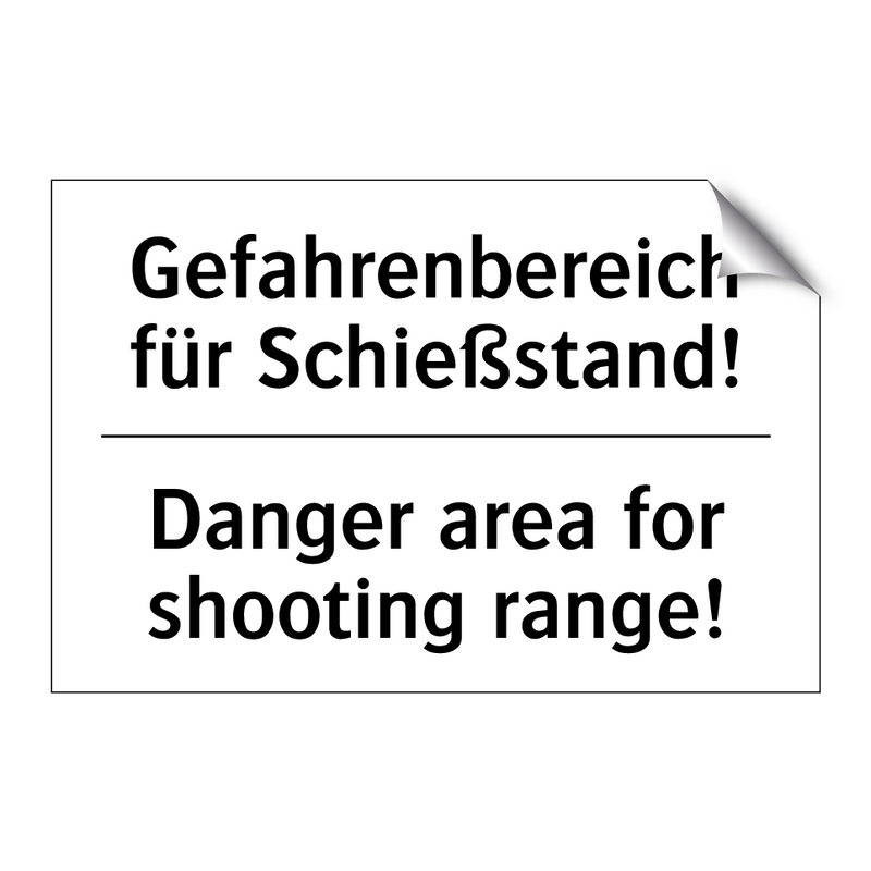 Gefahrenbereich für Schießstand!/.../ - Danger area for shooting range!/.../