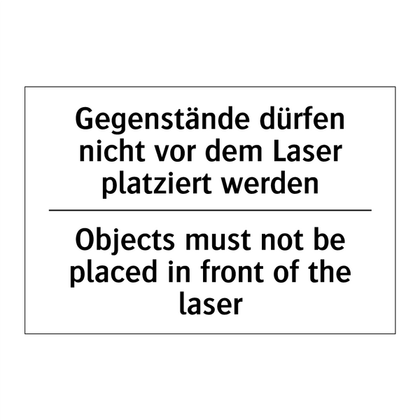Gegenstände dürfen nicht vor dem /.../ - Objects must not be placed in /.../
