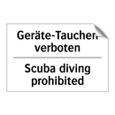 Geräte-Tauchen verboten - Scuba diving prohibited