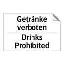 Getränke verboten - Drinks Prohibited