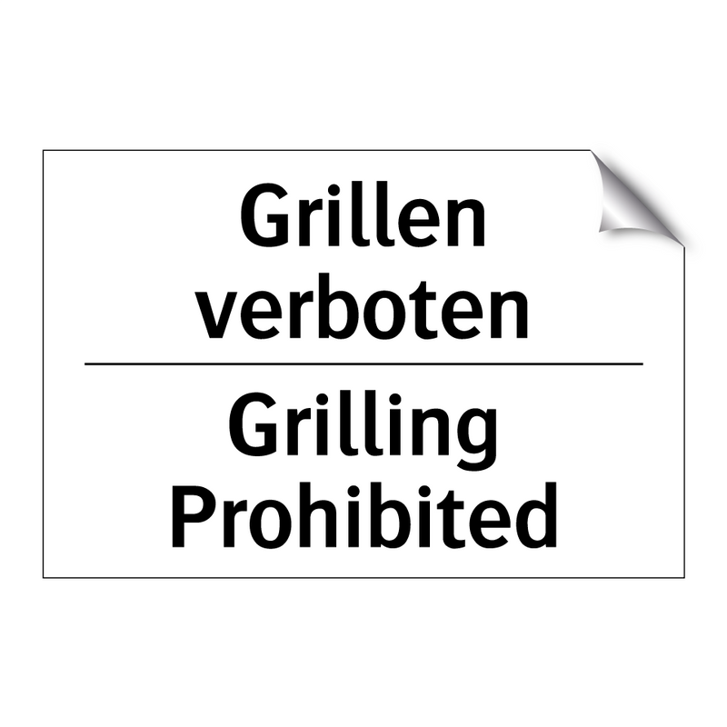 Grillen verboten - Grilling Prohibited