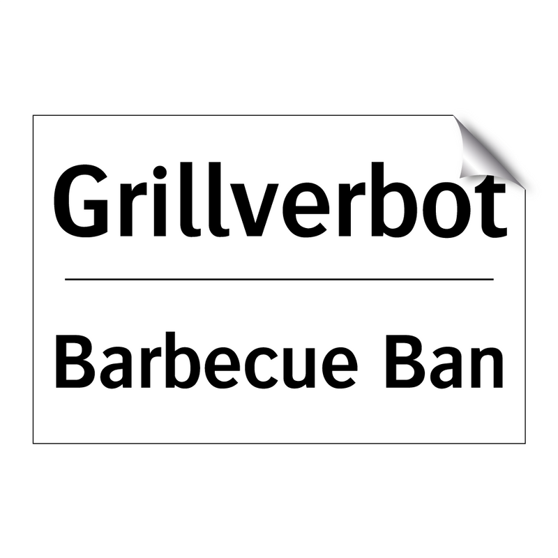 Grillverbot - Barbecue Ban