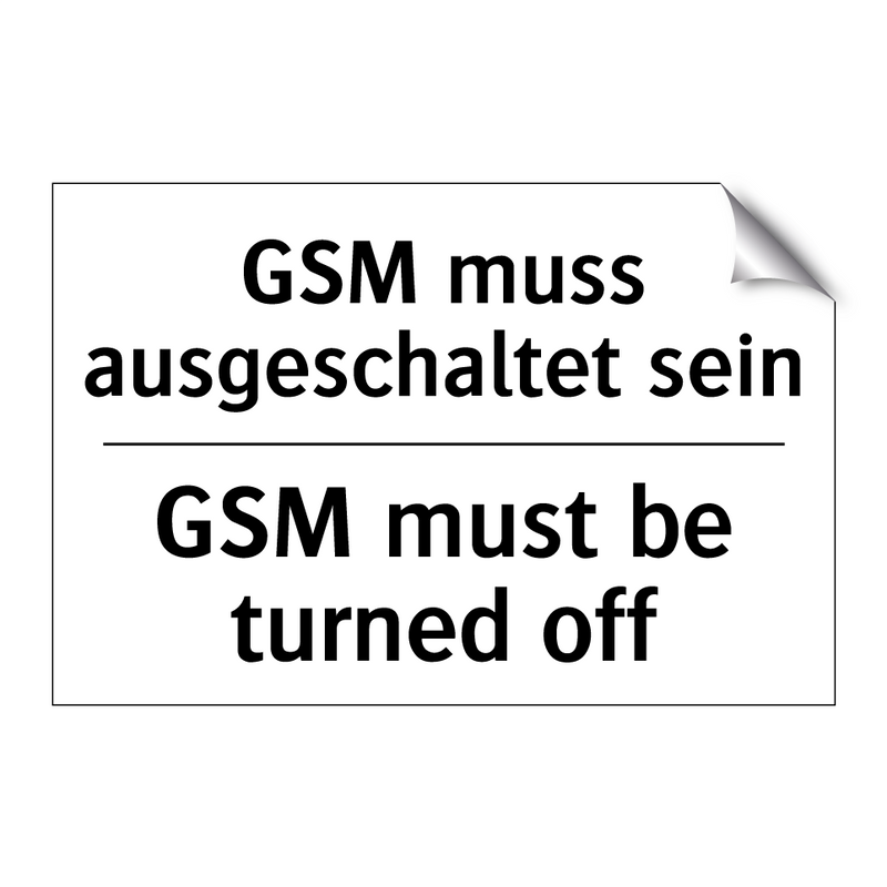 GSM muss ausgeschaltet sein - GSM must be turned off