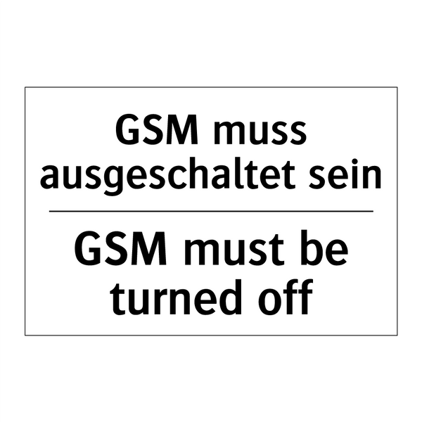 GSM muss ausgeschaltet sein - GSM must be turned off