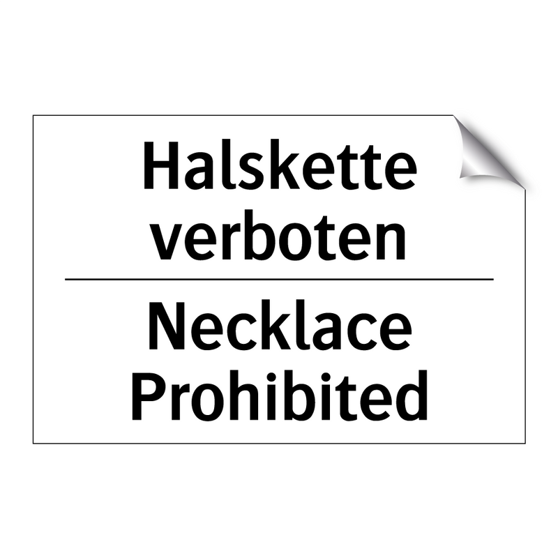 Halskette verboten - Necklace Prohibited