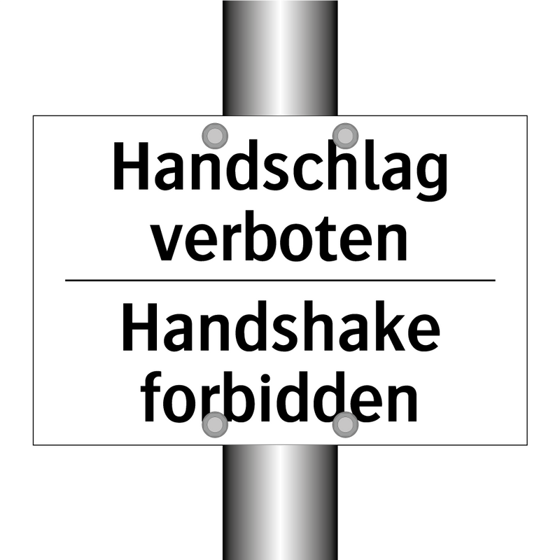 Handschlag verboten - Handshake forbidden