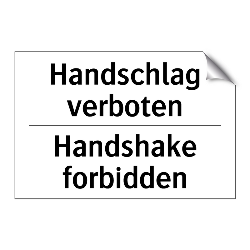 Handschlag verboten - Handshake forbidden