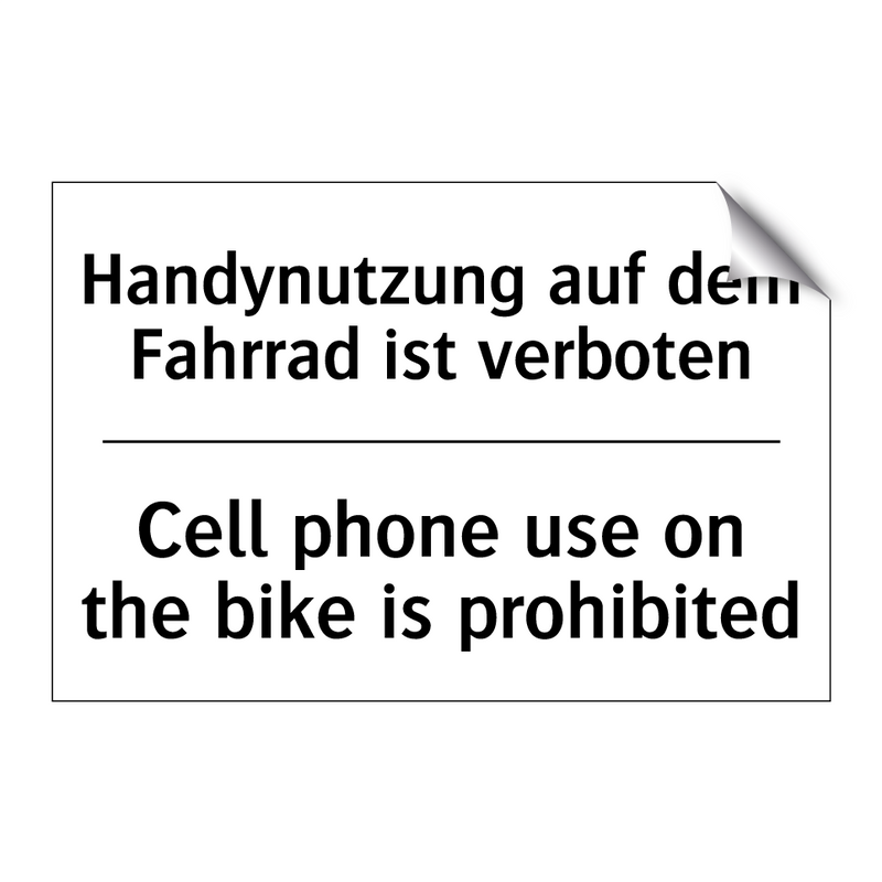 Handynutzung auf dem Fahrrad ist /.../ - Cell phone use on the bike is /.../