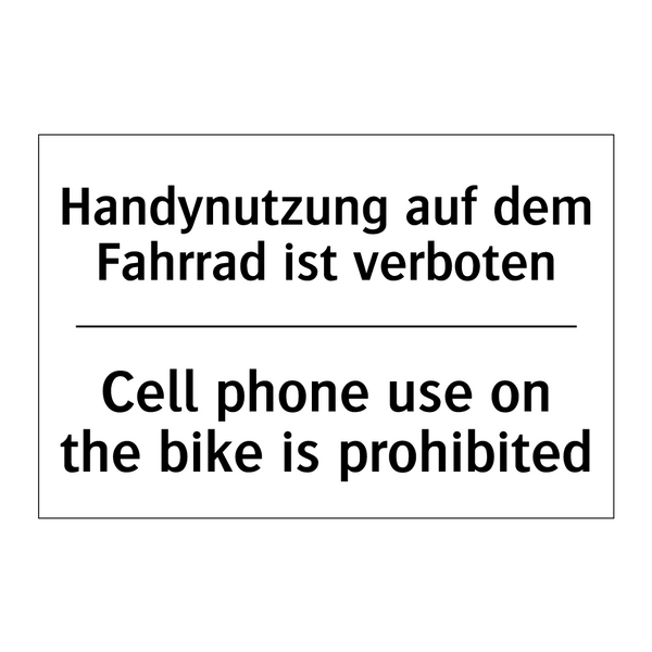 Handynutzung auf dem Fahrrad ist /.../ - Cell phone use on the bike is /.../