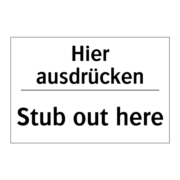 Hier ausdrücken - Stub out here