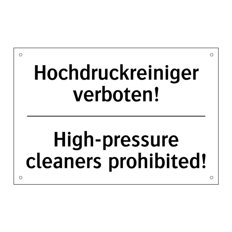 Hochdruckreiniger verboten! - High-pressure cleaners prohibited!/.../